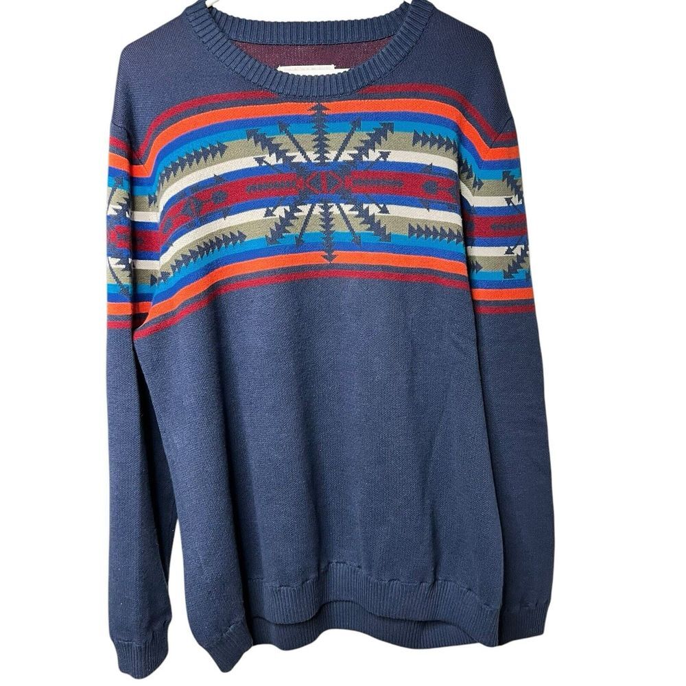 Mossimo Sweater Sweatshirt Pullover Men‎ XL Tribal Aztec Southwestern Cowboy